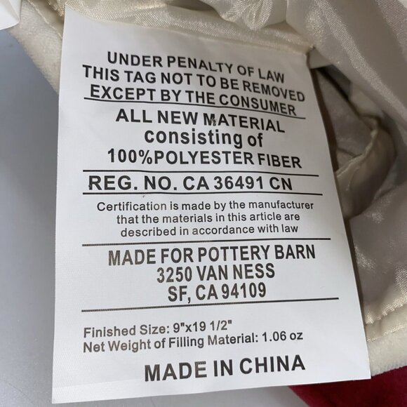 Pottery Barn Velvet Christmas Stocking Holiday Monogrammed Lg1 Red Cream 19 inch - Picture 7 of 10